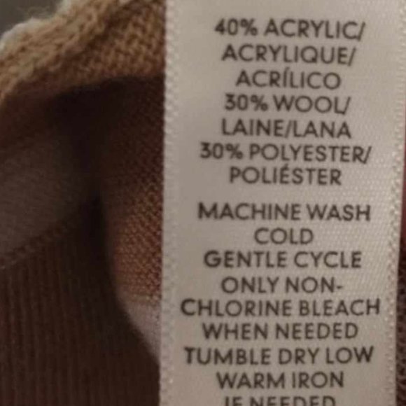 Loft Women's cardigan size Large tan white stripes Pockets W-355 - Picture 4 of 4